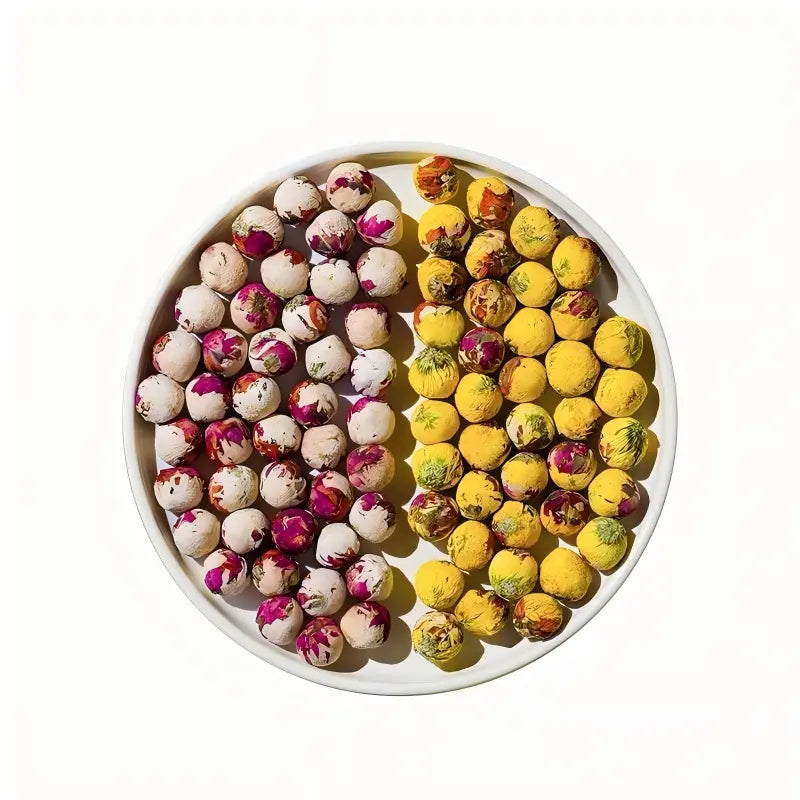 Aesthetic 'FLOWERTEA' assortment for a relaxing afternoon tea party at home, premium tea drinking