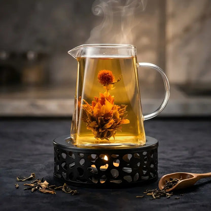 Luxury flowering tea gift box with clear glass cup, aesthetic birthday gifts for mom